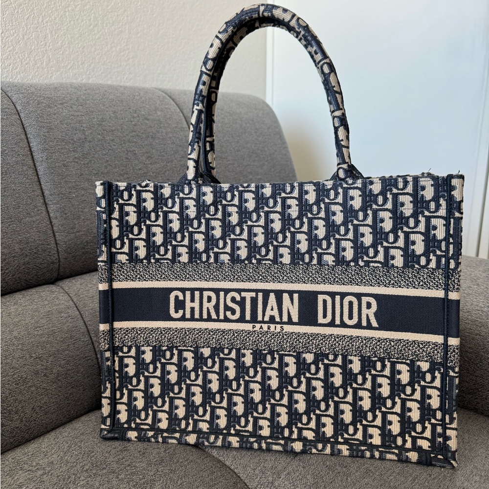 DIOR BOOK TOTE OBLIQUE NAVY